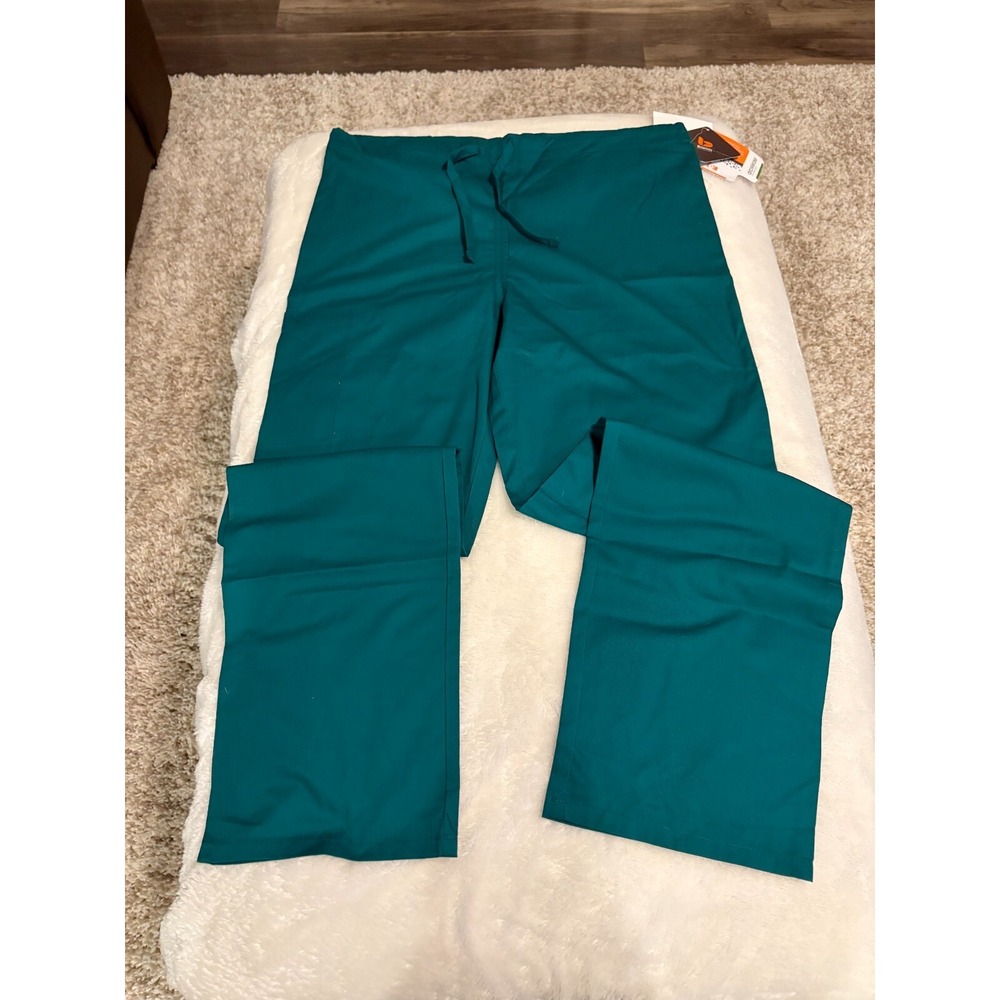 BARCO WOMENS SCRUB PANTS XS HUNTER GREEN NEW WITH TAGS DRAWSTRING